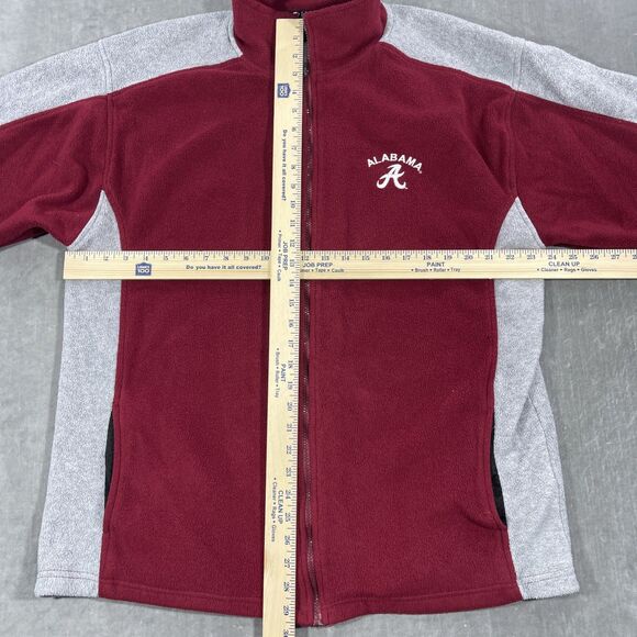 Starter Alabama Crimson Tide Men’s Large Red Gray Full Zip Fleece Jacket - Picture 5 of 9
